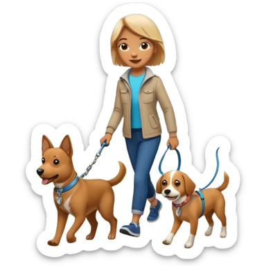 Perro llevando a su dueño sticker