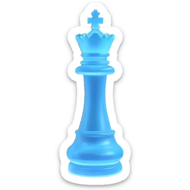 a glowing chess piece making a brilliant chess move with sparkles and dynamic motion lines sticker