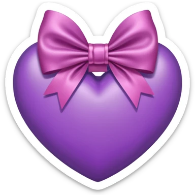 purple heart with a bow sticker