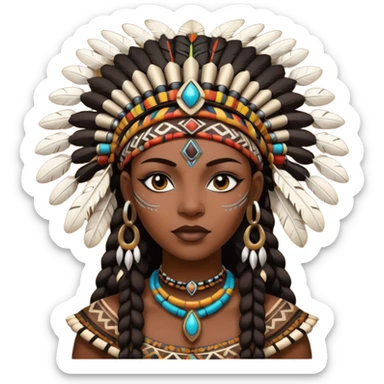 tribal black woman sticker