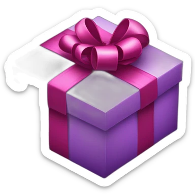 gift box(in purple color) for valentine's day. heart shaped stickers around the box sticker