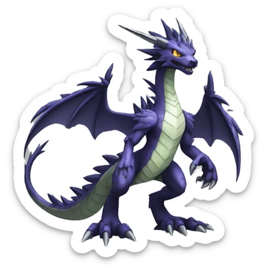  Cool Edgy Digimon-Fakemon-Dragon with edgy markings full body sticker