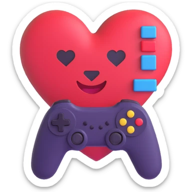 gaming themed heart emoji sticker