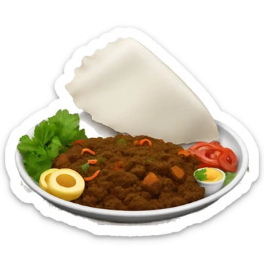 black indian Food on big plate  sticker
