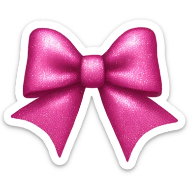 Pink glitter bow sticker