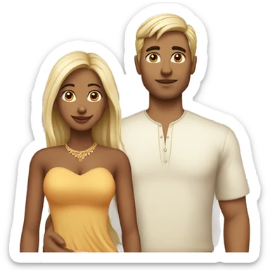 Indian woman and blonde man as a couple sticker