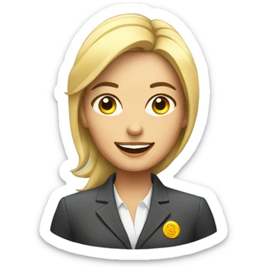 Business woman with a lot of money  sticker