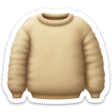 Beige fluffy sweater sticker