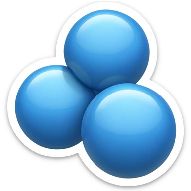 Make two blue balls sitting next to each other attached sticker
