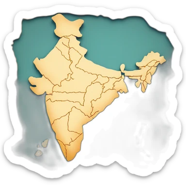 map showing undivided india sticker