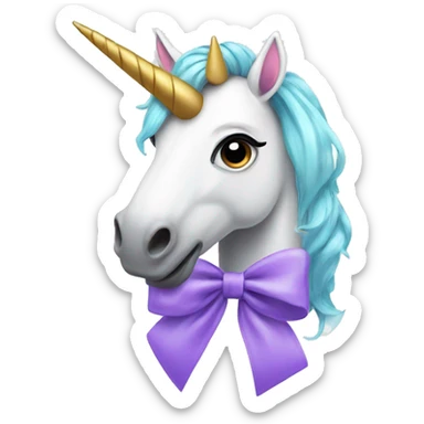 Unicorn with a bow sticker