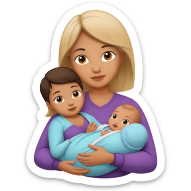 mother with one newborn baby sticker