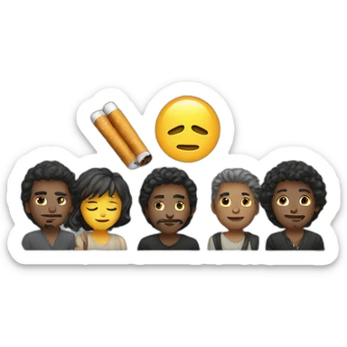 cool cigarette friend group sticker