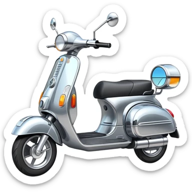 Scooter with mirrors sticker