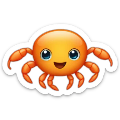 a cute shrimp looking like an scientific expert sticker