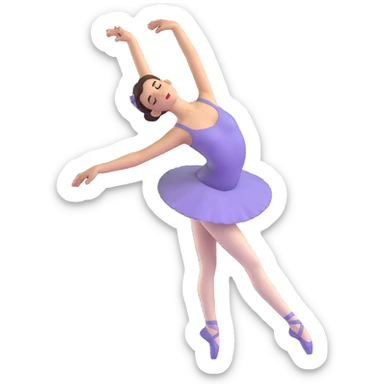 ballet dancer in arabesque pose, elegant and graceful sticker