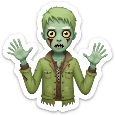 zombie say hello sticker