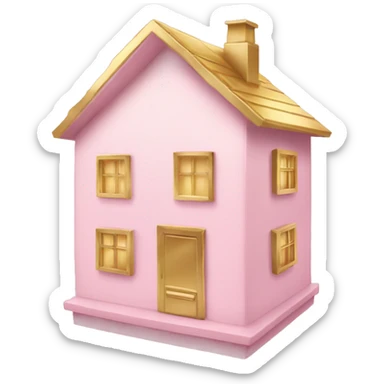 light pink and gold and house sticker
