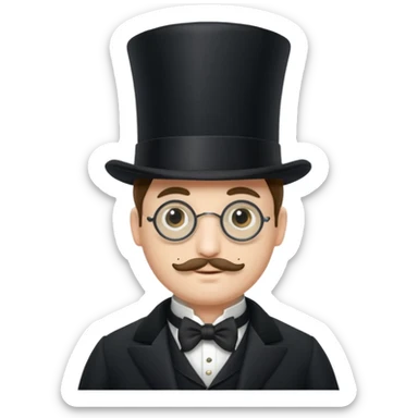 Rich man wearing a top hat and monocle sticker