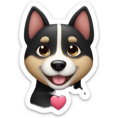 black siba inu adore | crush | hearts | in love | smiling face with hearts sticker