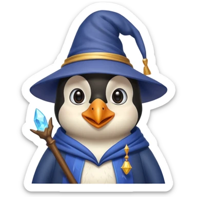 Wizard penguin happy realisitic sticker