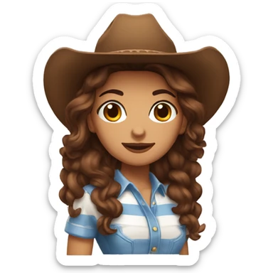 argentina Cowgirl brown hair sticker