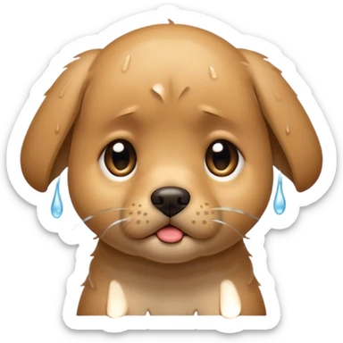 lab puppy crying sticker