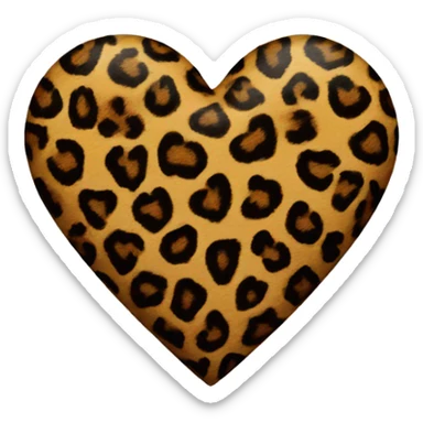 Leopard print heart sticker
