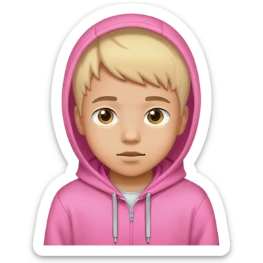Boy with pink hoodie sticker