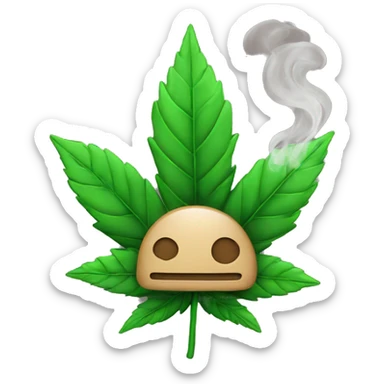 Emoji weed smoke sticker