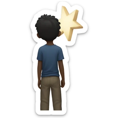 solitary boy under night sky sticker