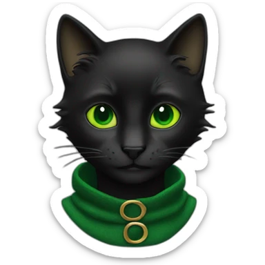 Chat noir yeux vert sticker