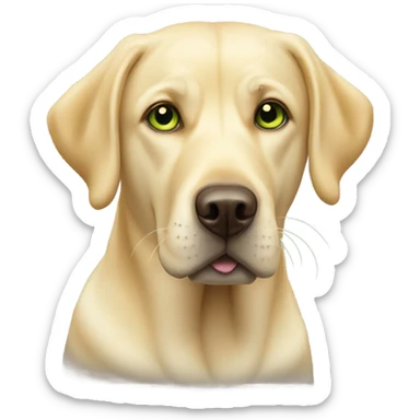 Yellow Labrador retriever with green eyes sticker