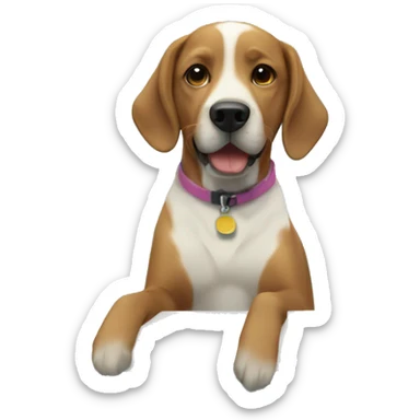 Dog swimming pool party sticker