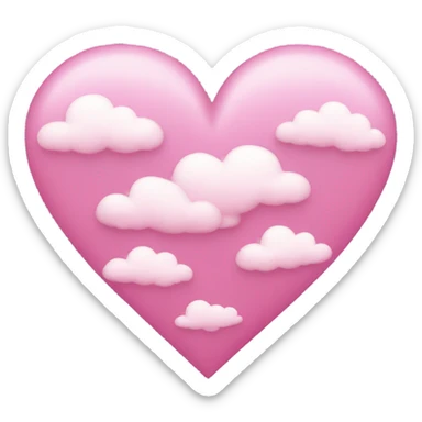 Corazón rosa con nubes  sticker