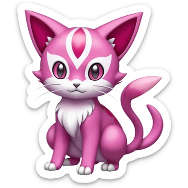 Liepard-Skitty-Delcatty-Pokémon-Fakémon-hybrid-creature (full body) sticker