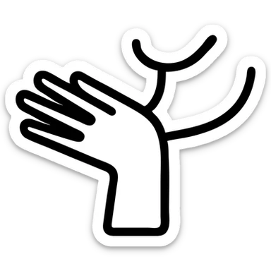 icon of the Turkish 'nah hareketi' dismissive hand gesture with the back of the hand under the chin, fingers flicking outward, simple, bold lines, clear gesture, no text sticker