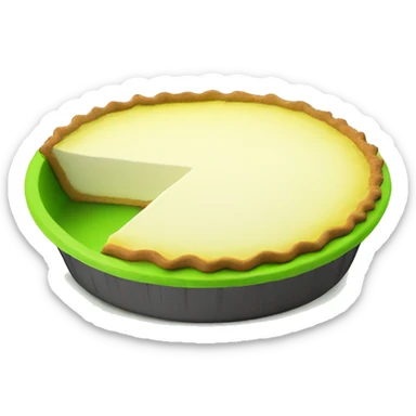 Realistic Key Lime Pie in Lime Green Pie Baking Pan. sticker