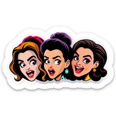 Crazy group of women sticker