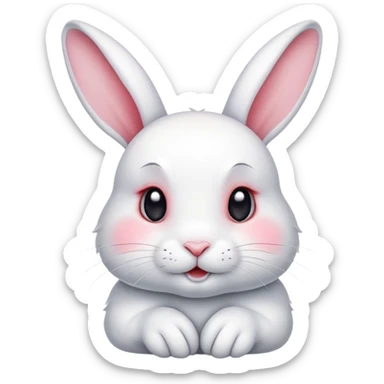 An embarrassing white rabbit sticker