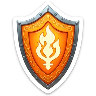 fiery shield sticker