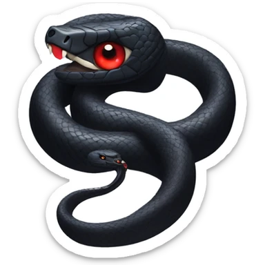 Black snake with red eyes sticker