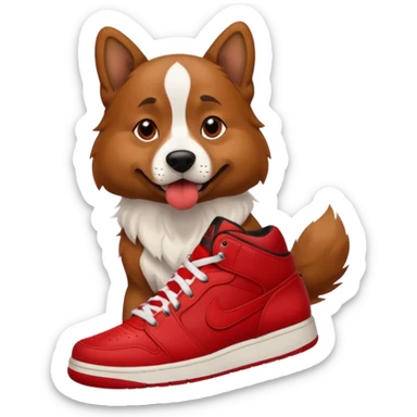 dog with jordans (shoes) sticker