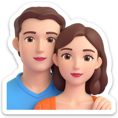 couple posing, close up pose, living room background sticker