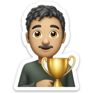 Rata con un trofeo de victoria  sticker