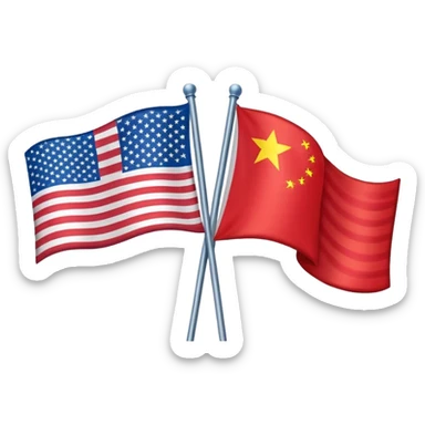 chinese korean and american flags blended together as one sticker