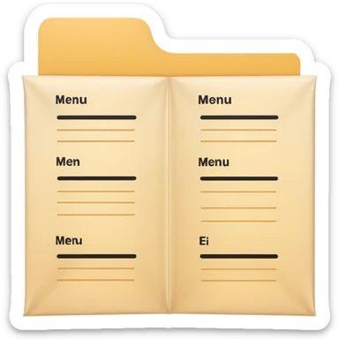 Paper menu from Chinese restaurant sticker