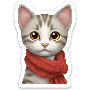 kitten in scarf sticker