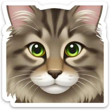 Brown gray and blonde main coon with green eyes sticker