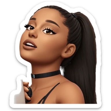 dark-haired girl with microphone sticker